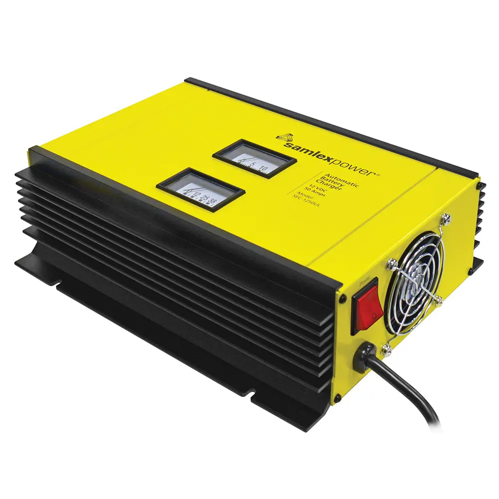 Samlex 50A Battery Charger - 12V - 2-Bank - 3-Stage W/Dip Switch  Lugs - Includes Temp Sensor [Sec-1250Ul] 1