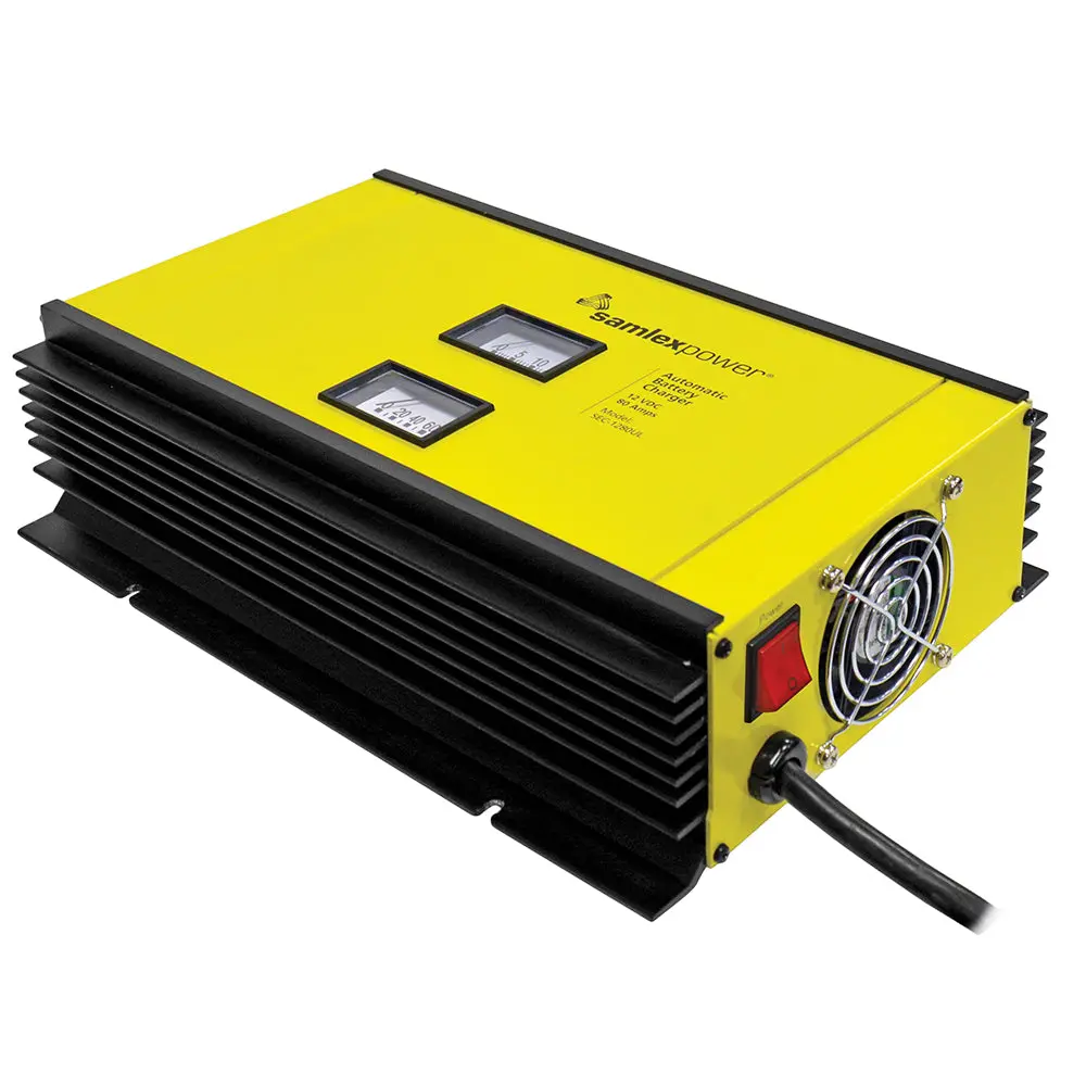 Samlex 80A Battery Charger - 12V - 2-Bank - 3-Stage W/Dip Switch  Lugs - Includes Temp Sensor [Sec-1280Ul] 1
