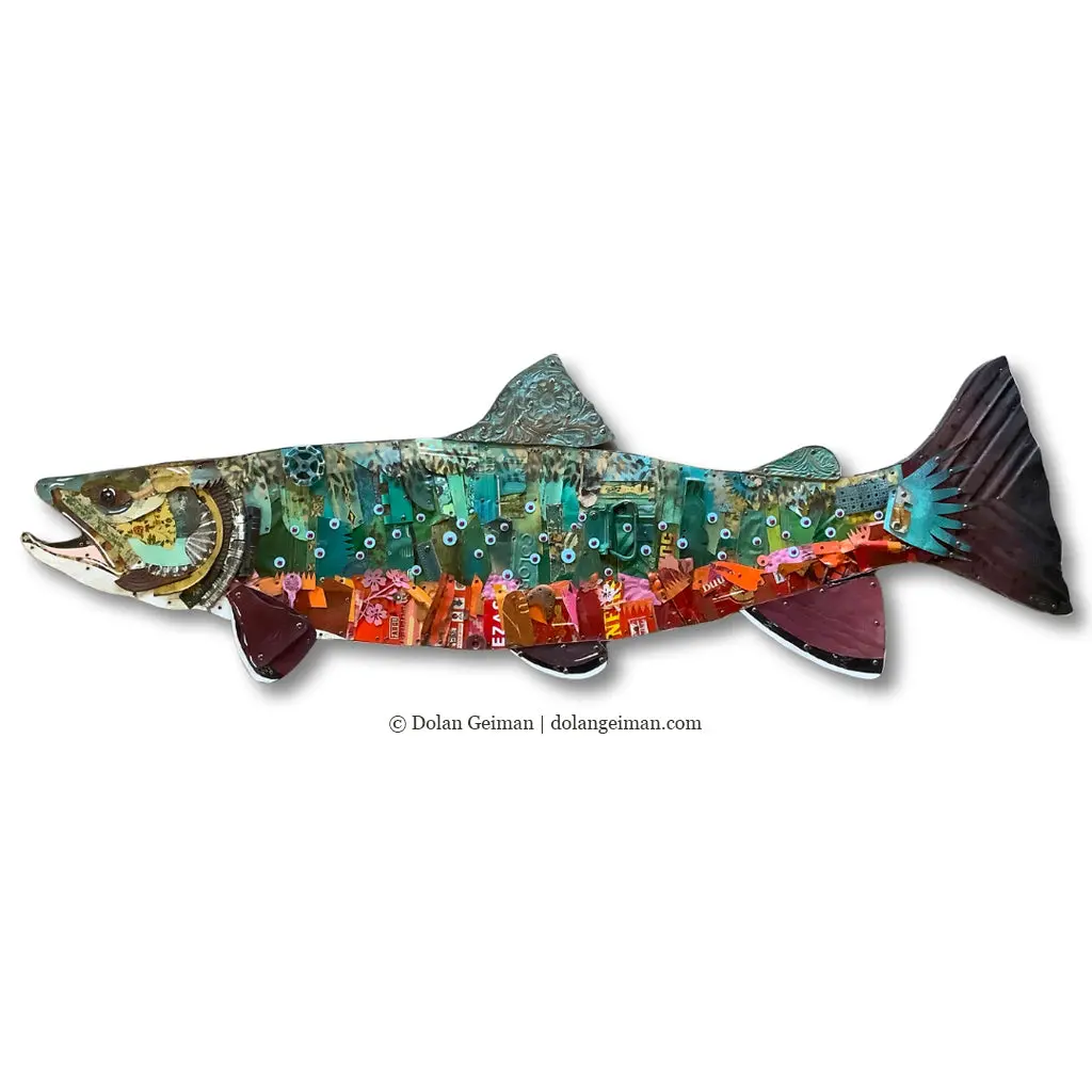 Large-Scale Brook Trout Original Metal Wall Sculpture 1