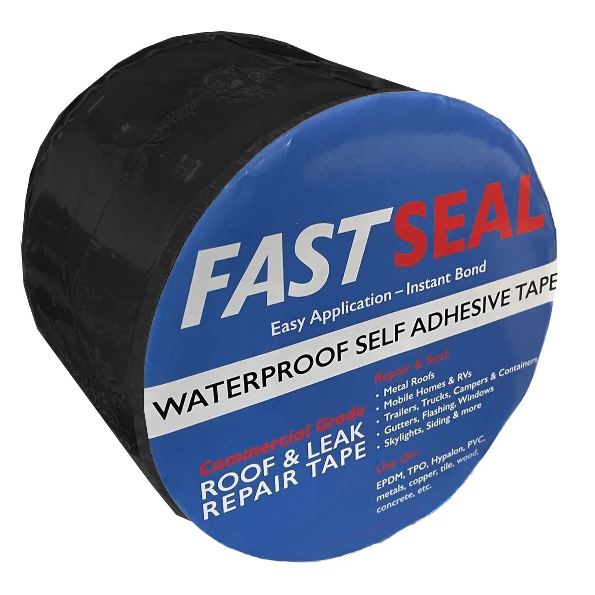 Fastseal Waterproof Roof Leak Repair Tape - Black 6" 1