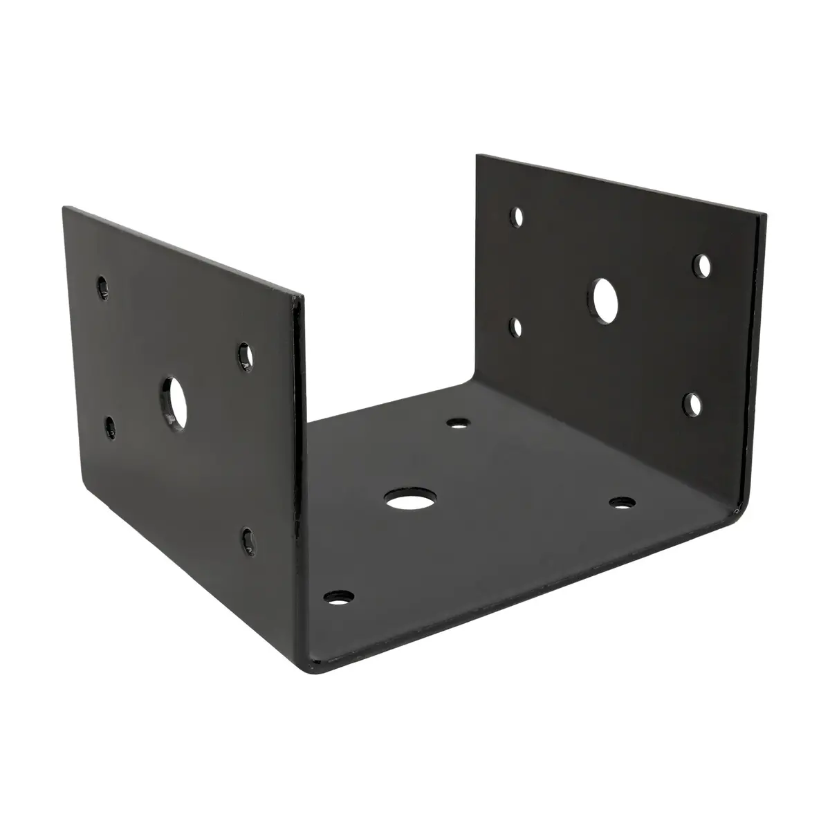 6X6 Deck Post Concrete Anchor Connector Bracket, Fence Post Base, Black Powder Coated 1