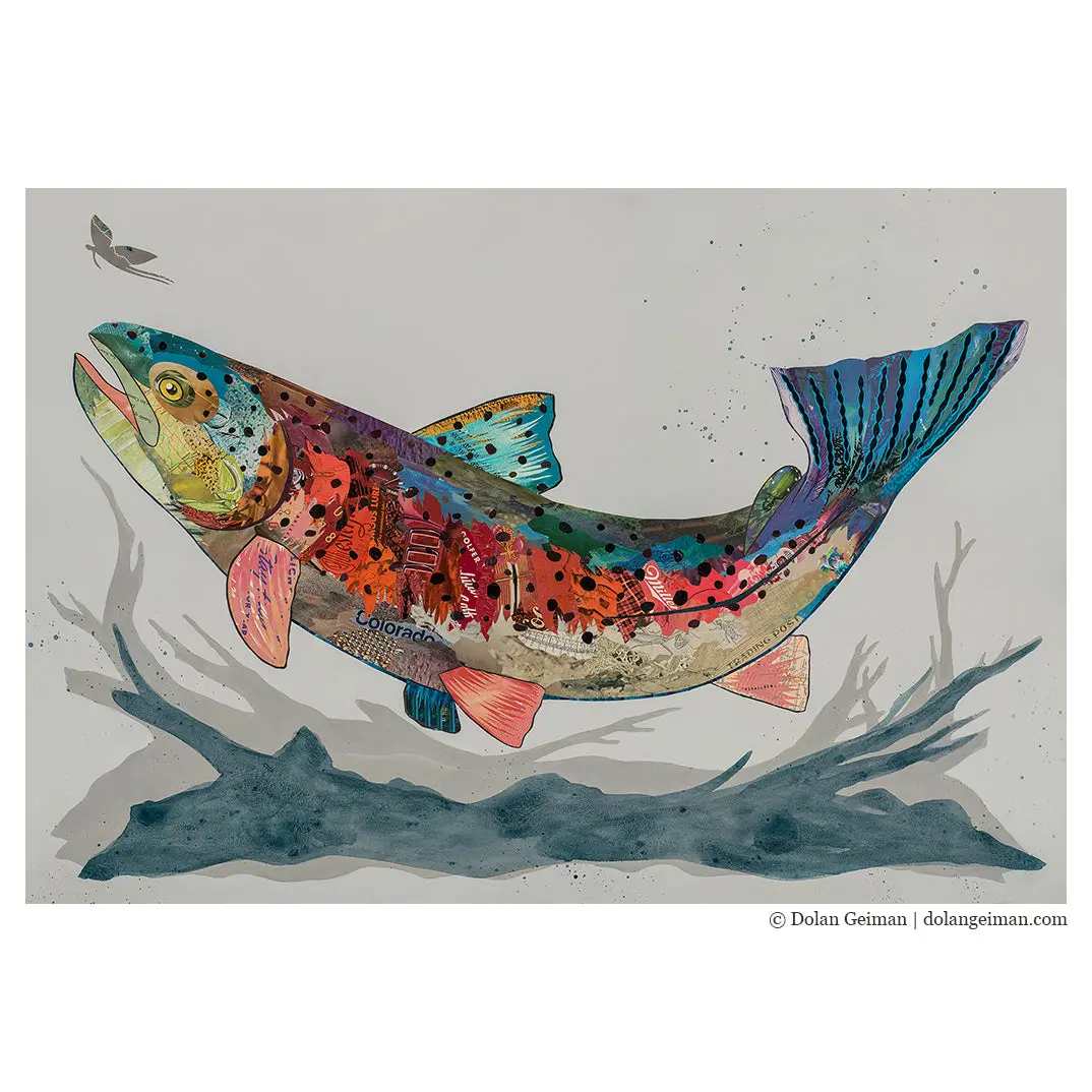 Roaring Fork Rainbow Original Paper Collage 1