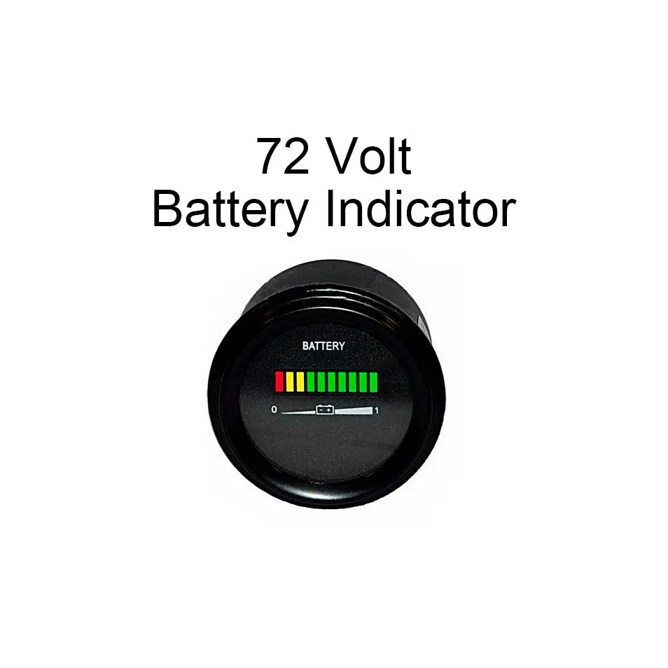 72 Volt / 72V Polaris Gem Electric Vehicle Battery Meter Gauge Indicator - Round 1