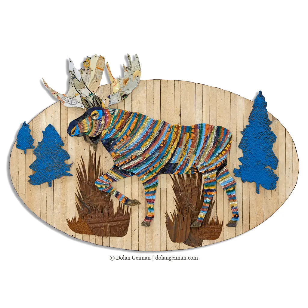 Moose In The Woods Original Metal Wall Sculpture 1