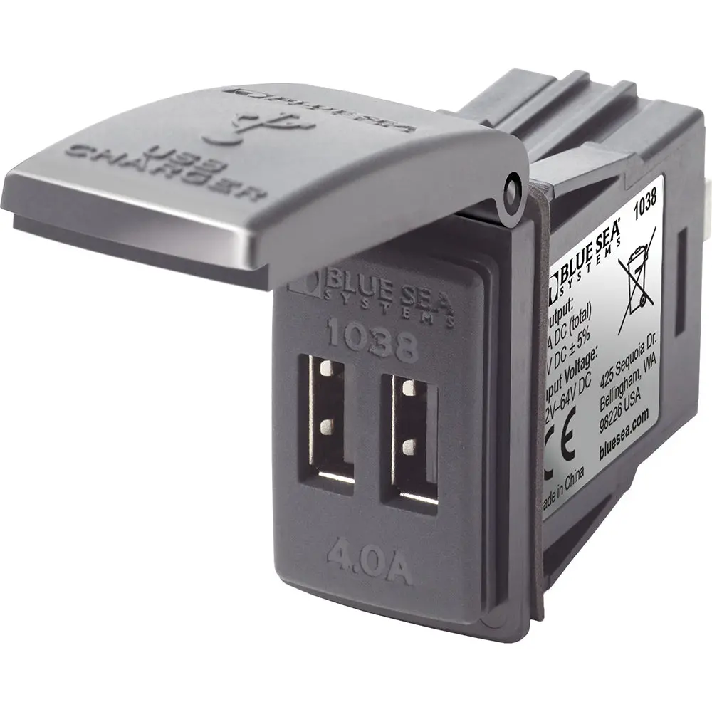 Blue Sea 1038 48V Dual Usb Charger Contura Switch Mount [1038] 1