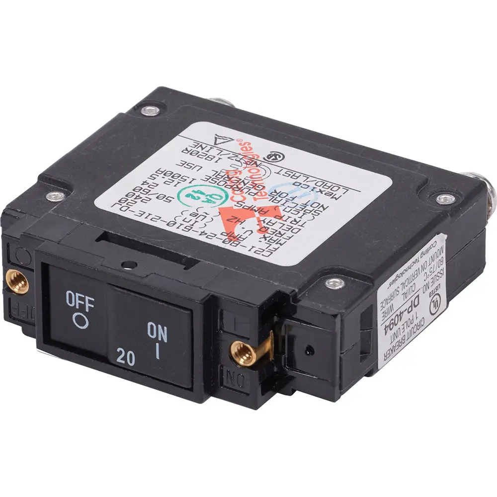 Blue Sea 7457 Ul-489 Circuit Breaker - 20A Flat Rocker [7457] 1