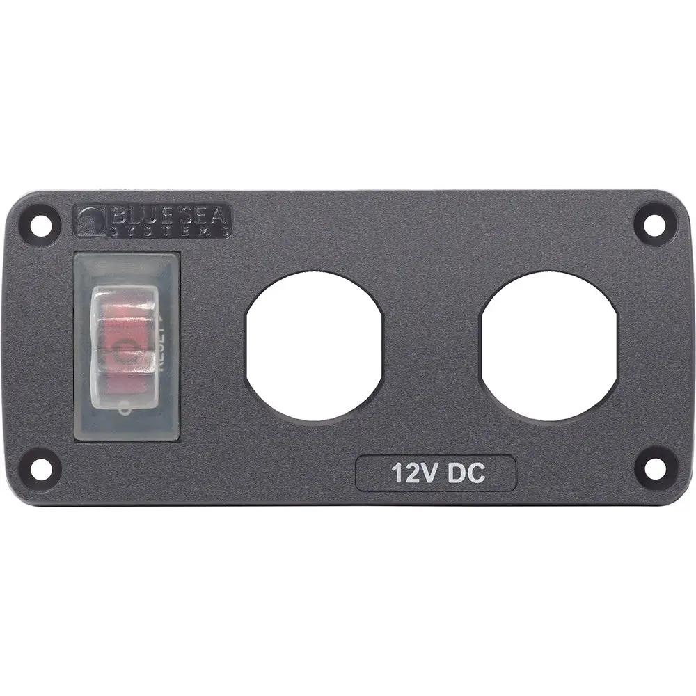 Blue Sea 4364 Water Resistant Usb Accessory Panel - 15A Circuit Breaker, 2X Blank Apertures [4364] 1