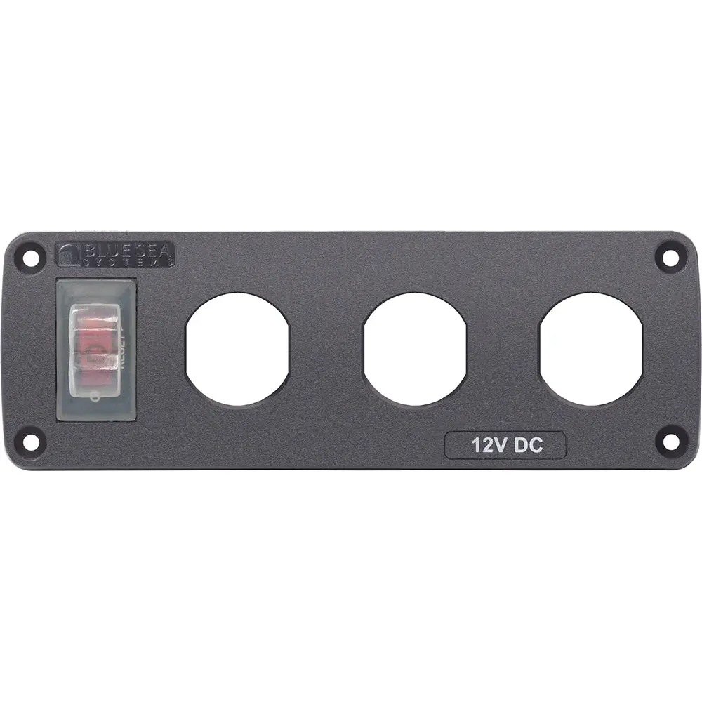 Blue Sea 4367 Water Resistant Usb Accessory Panel - 15A Circuit Breaker, 3X Blank Apertures [4367] 1