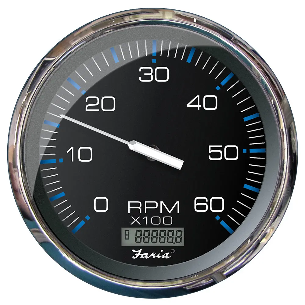 Faria Chesapeake Black 5" Tachometer W/Digital Hourmeter - 6000 Rpm (Gas) (Inboard) [33763] 1