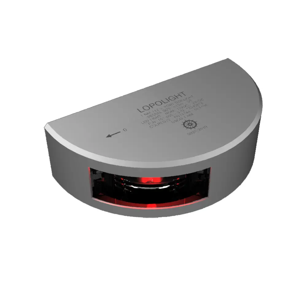 Lopolight Series 101-002 - Port Side Light - 1Nm - Vertical Mount - Red - Silver Housing [101-002] 1