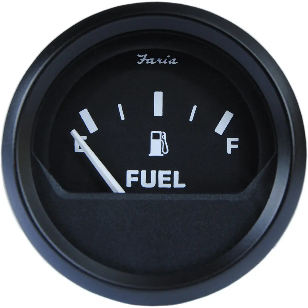 Faria Euro Black 2" Fuel Level Gauge - Metric [12802] 1