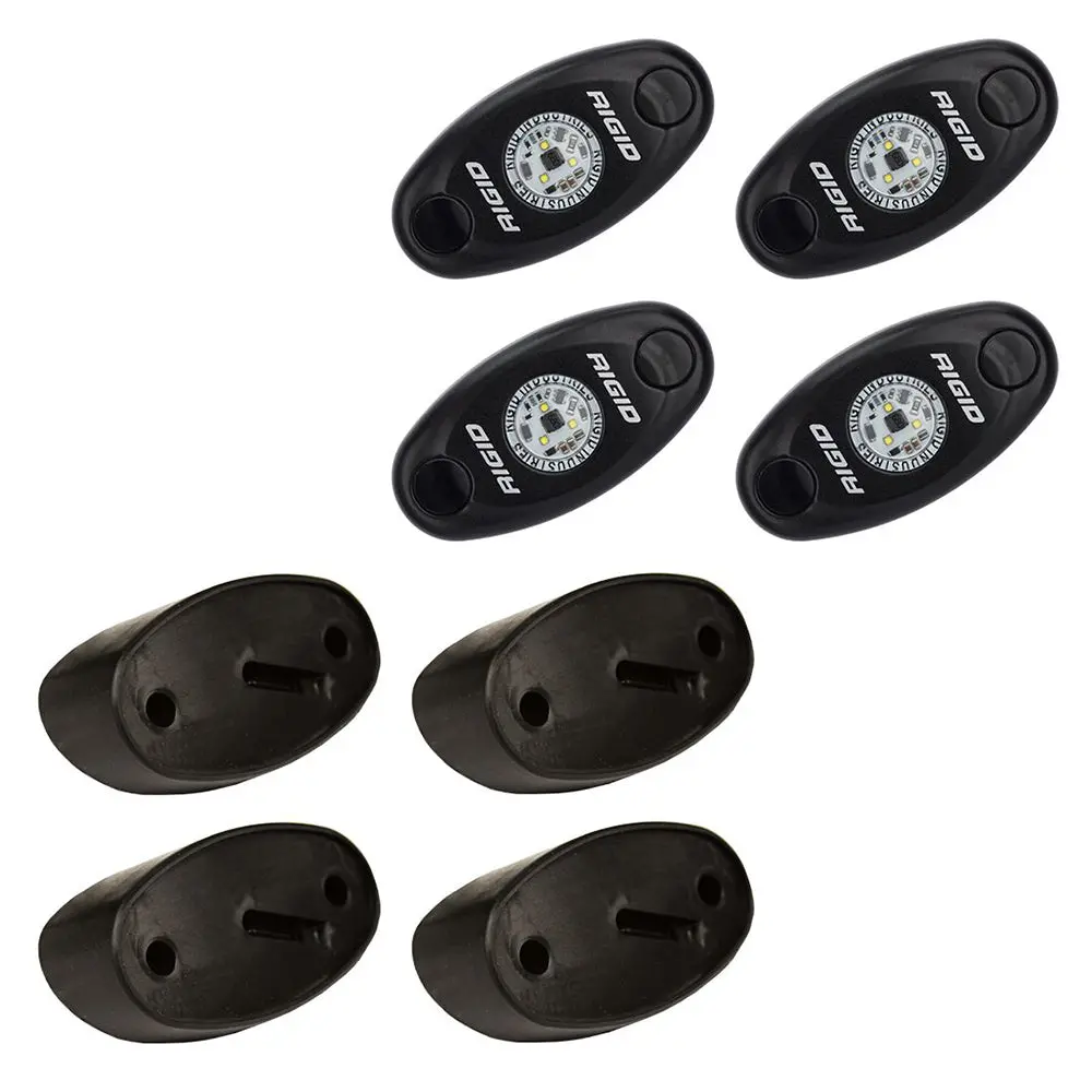 Rigid Industries A-Series Rock Light Kit - 4 Cool White Lights - Black [400203] 1