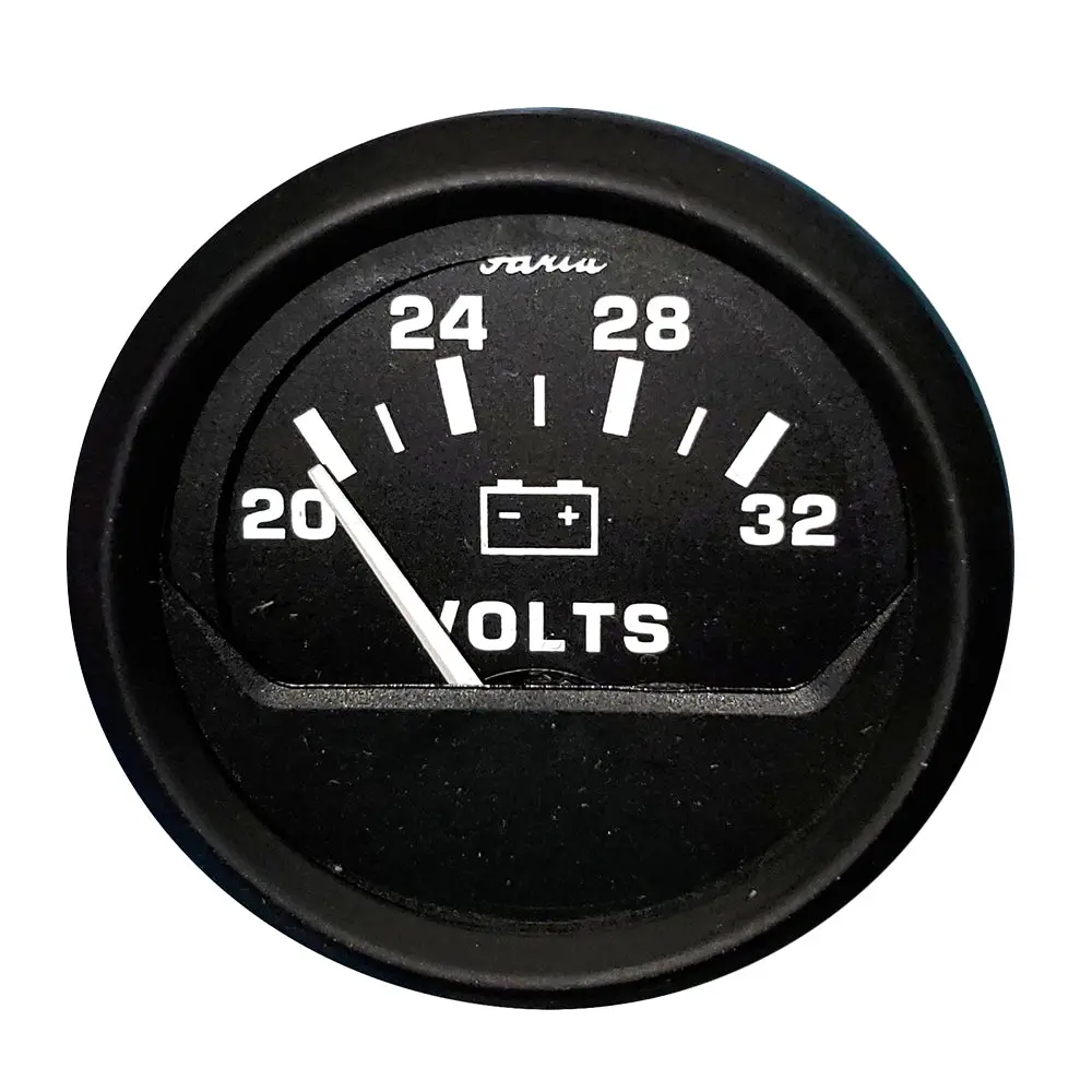 Faria Euro Black 2" Voltmeter (20-32 V) [12860] 1