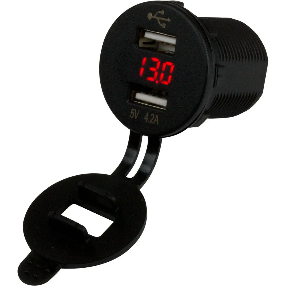 Sea-Dog Dual Usb Socket/Voltmeter W/Hidden Display [426517-1] 1