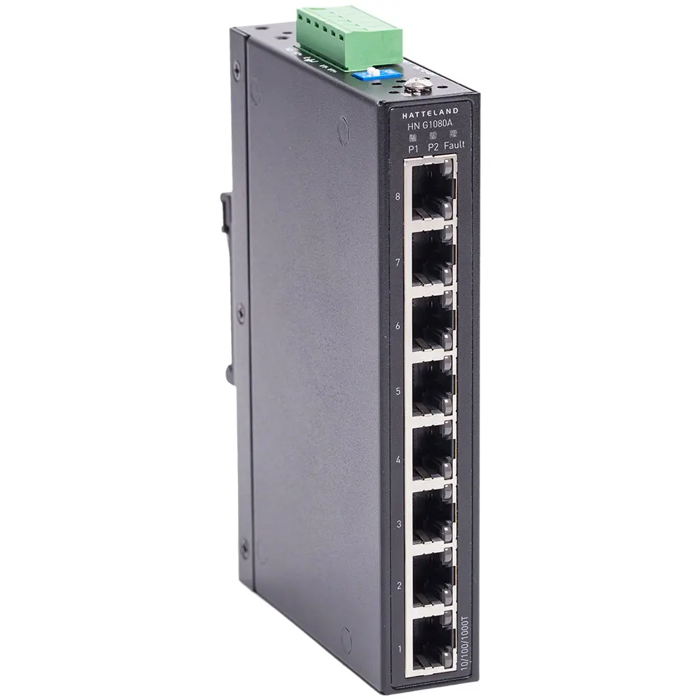 Hatteland Industrial 8-Port Slim Type Unmanaged Gigabit Ethernet Switch [Hn-G1080a] 1