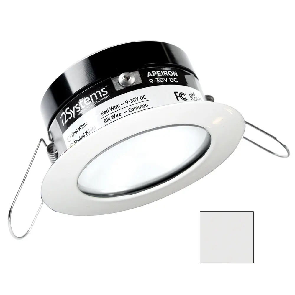 I2systems Apeiron Pro A503 - 3W Spring Mount Light - Round - Cool White - White Finish [A503-31Aag] 1