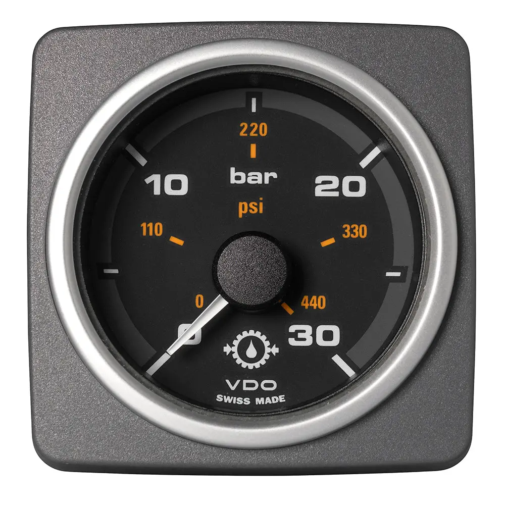 Veratron 52 Mm (2-1/16") Acqualink Transmission Oil Pressure 30 Bar/440 Psi - Black Dial  Bezel [A2c59501937] 1