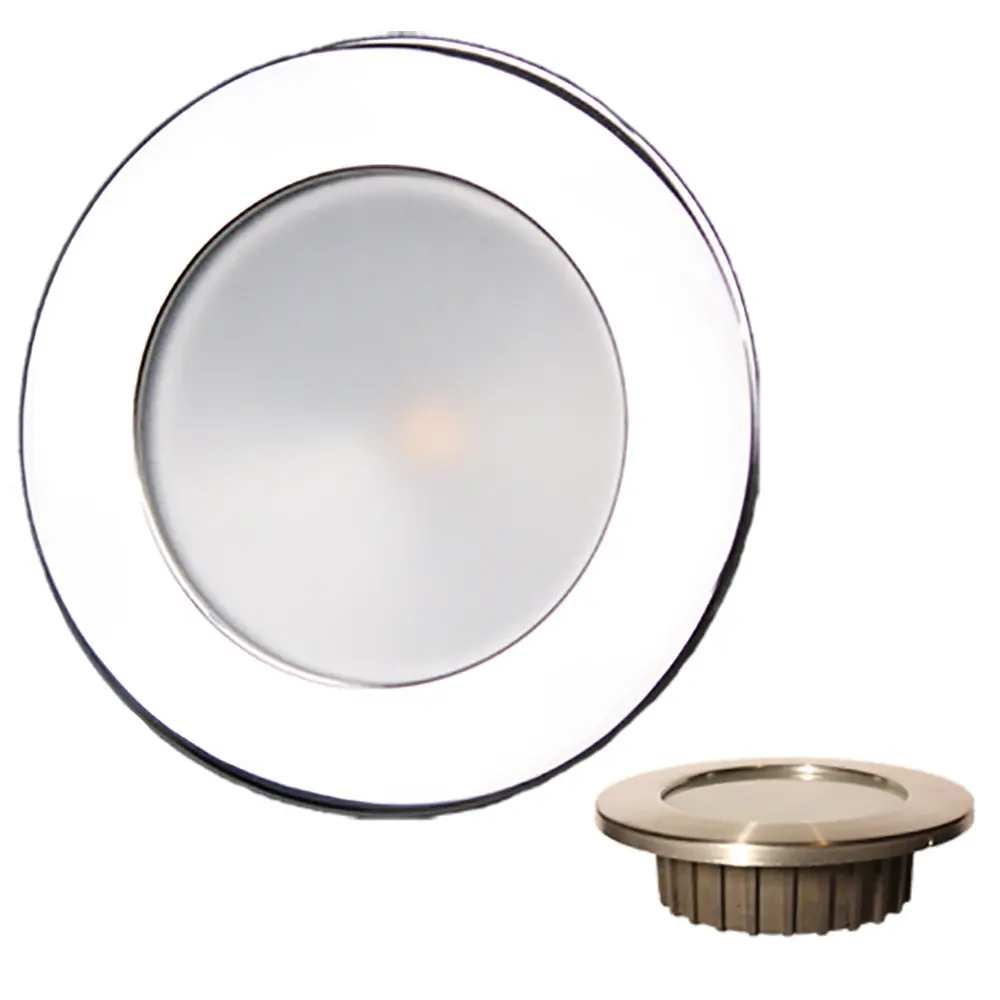 Lunasea Gen3 Warm White, Rgbw Full Color 3.5 Ip65 Recessed Light W/Polished Stainless Steel Bezel - 12Vdc [Llb-46Rg-3A-Ss] 1