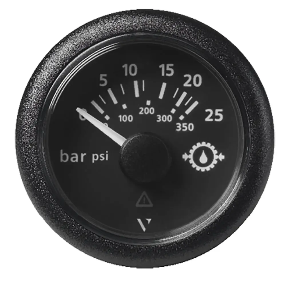 Veratron 52Mm (2-1/16") Viewline Transmission Oil Pressure 25 Bar/350 Psi - Black Dial  Round Bezel [A2c59514136] 1