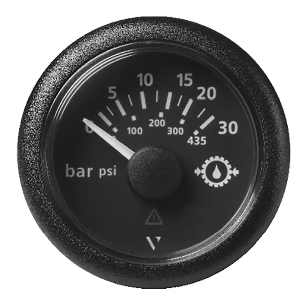 Veratron 52Mm (2-1/16") Viewline Transmission Oil Pressure 30 Bar/435 Psi - Black Dial  Round Bezel [A2c59514141] 1