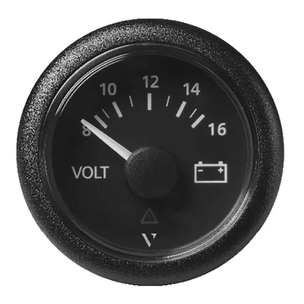 Veratron 52 Mm (2-1/16") Viewline Voltmeter - 8 To16v - Black Dial  Bezel [A2c59512545] 1