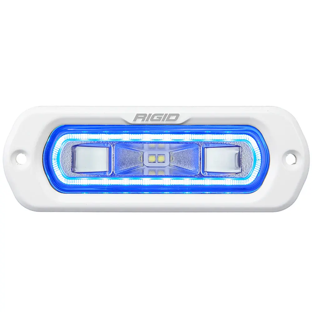 Rigid Industries Sr-L Series Marine Spreader Light - White Flush Mount - White Light W/Blue Halo [51201] 1
