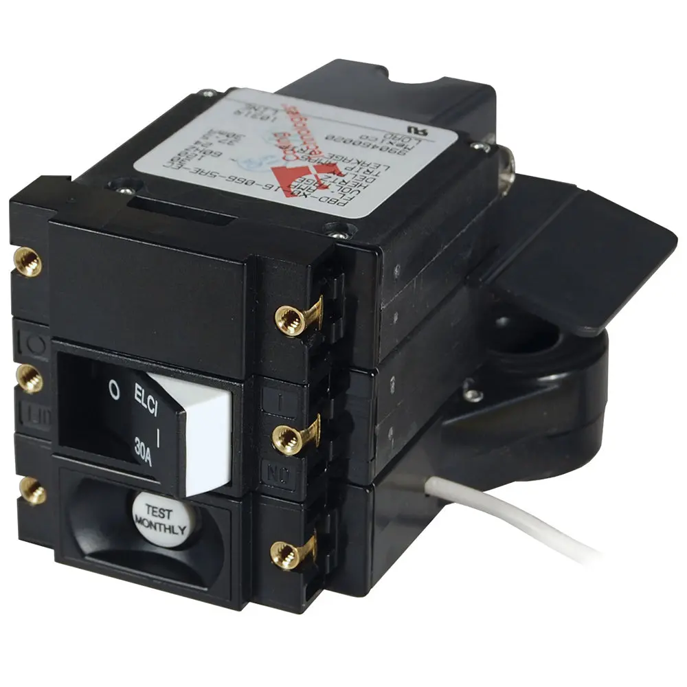 Blue Sea A-Series Elci Main Circuit Breaker - Double Pole 120V Ac 30A - Flat Rocker [3102100] 1