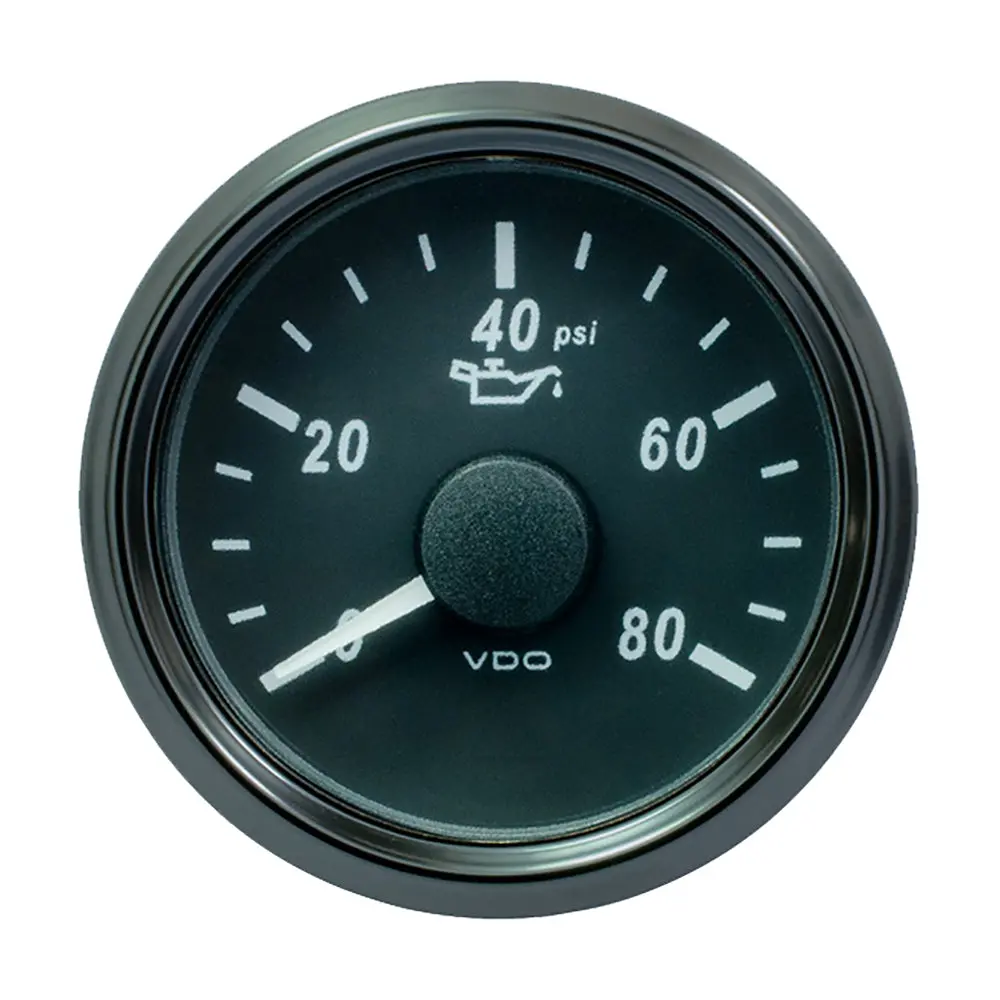 Vdo Singleviu 52Mm (2-1/16") Oil Pressure Gauge - 80 Psi - 240-33 Ohm [A2c3833230030] 1