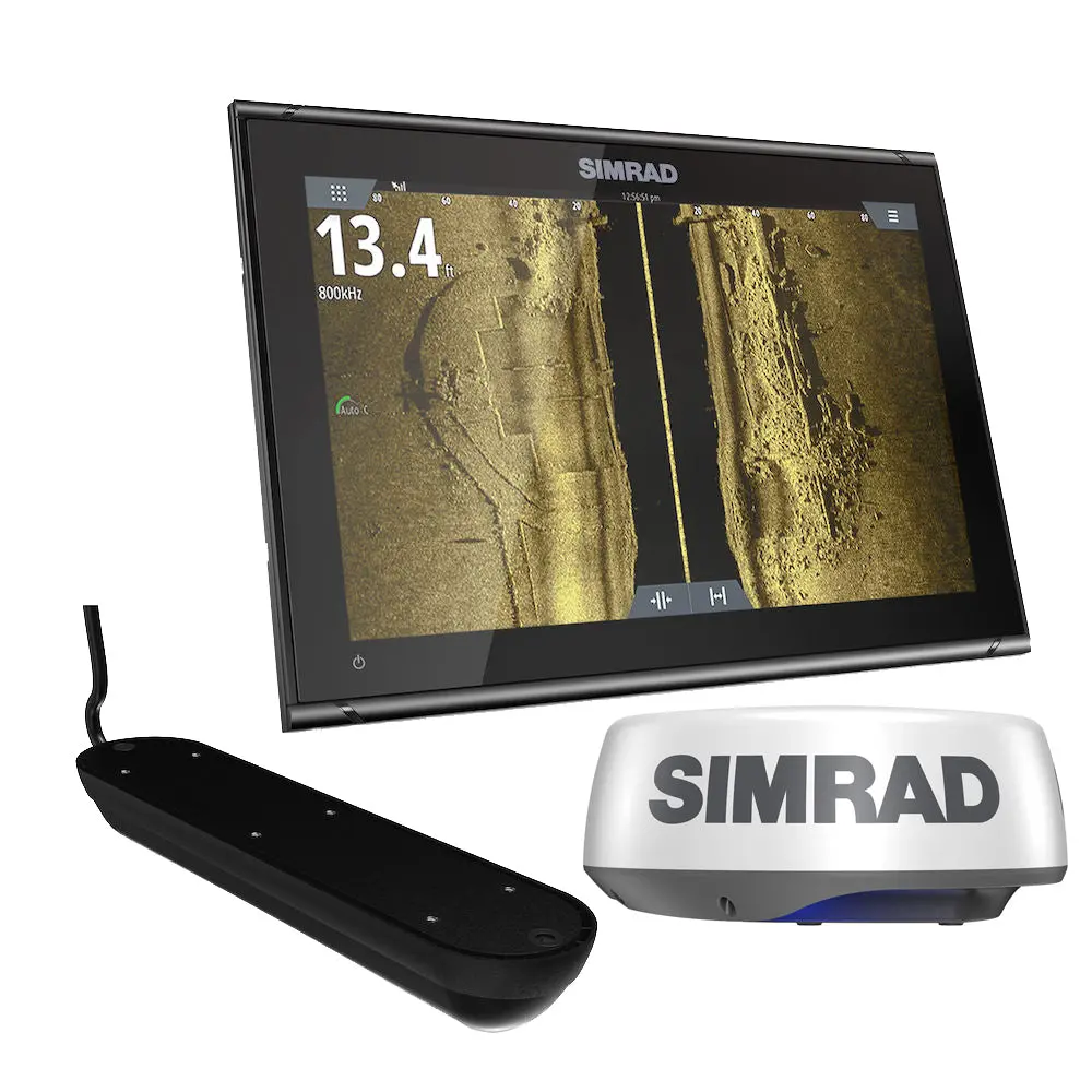 Simrad Go9 Xse Chartplotter Radar Bundle Halo20+  Active Imaging 3-In-1 Transom Mount Transducer  C-Map Discover Chart [000-15617-002] 1