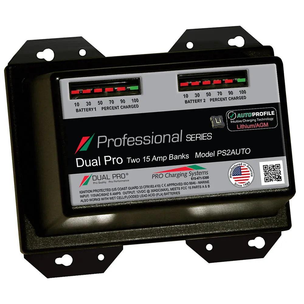 Dual Pro Ps2 Auto 15A - 2-Bank Lithium/Agm Battery Charger [Ps2auto] 1