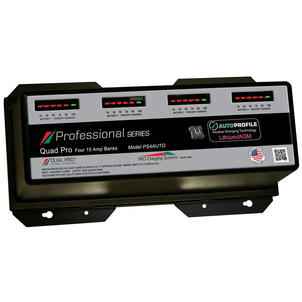 Dual Pro Ps4 Auto 15A - 4-Bank Lithium/Agm Battery Charger [Ps4auto] 1