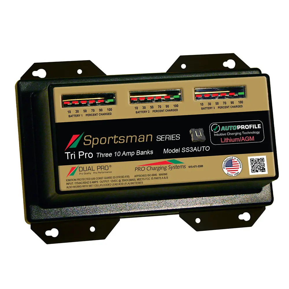 Dual Pro Ss3 Auto 30A - 3-Bank Lithium/Agm Battery Charger [Ss3auto] 1