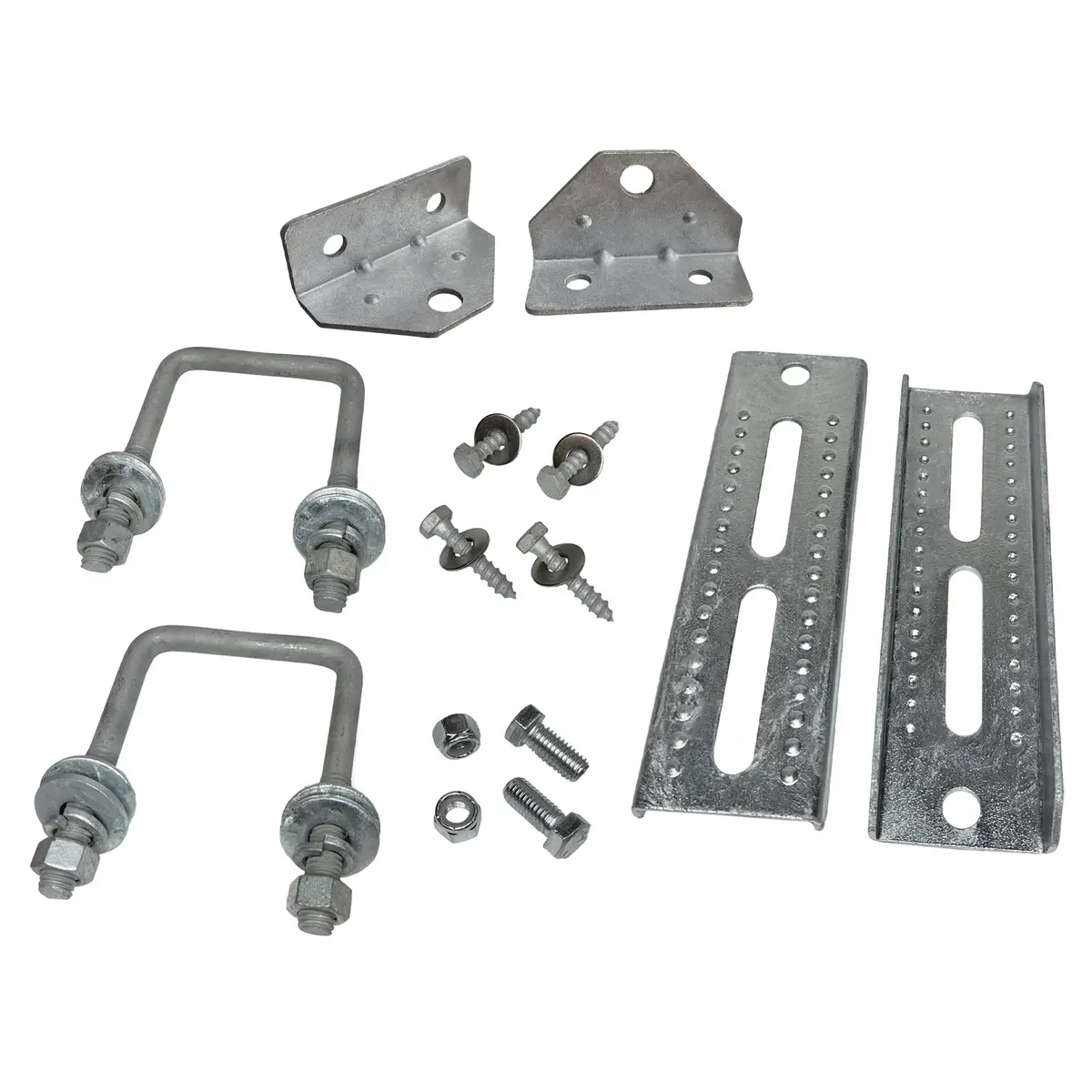 8" Galvanized Swivel Top Bunk Bracket Kit With Hardware For Boat Trailer, Fits 3X3 Cross Members, Heavy Duty 1