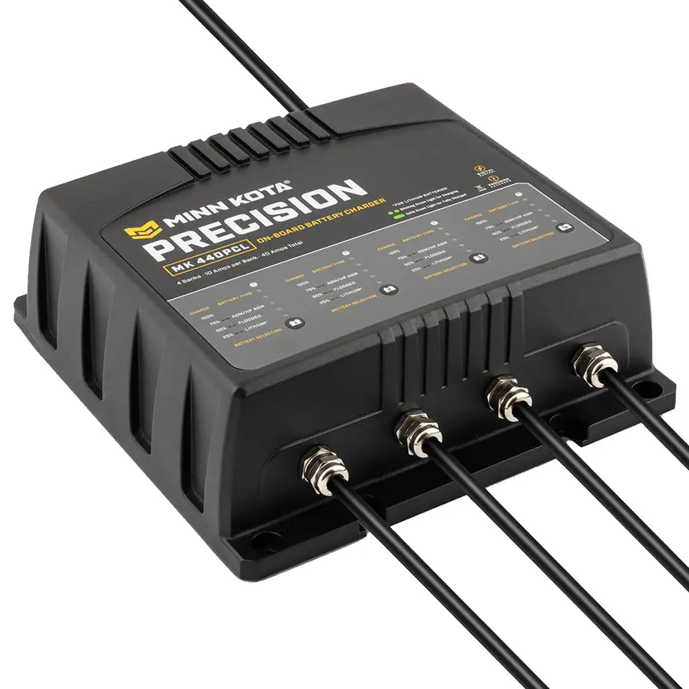Minn Kota On-Board Precision Charger Mk-440 Pcl 4 Bank X 10 Amp Li Optimized Charger [1834401] 1