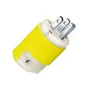 Hubbell - Insulgrip Straight Blade Plug, 15A, 125V, 2P 3W Nylon Yellow 1