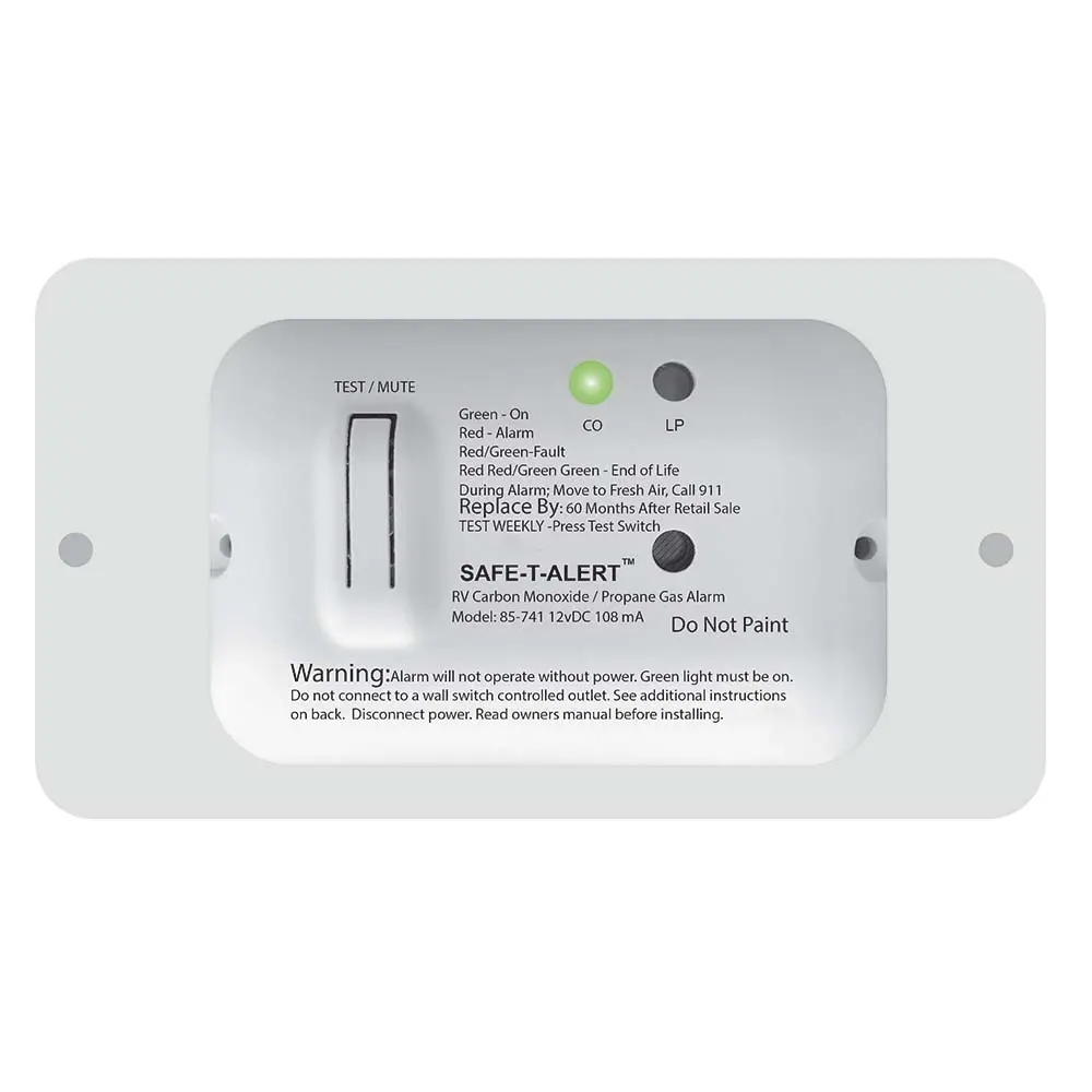 Safe-T-Alert 85 Series Carbon Monoxide Propane Gas Alarm - 12V - White [85-741-Wt] 1