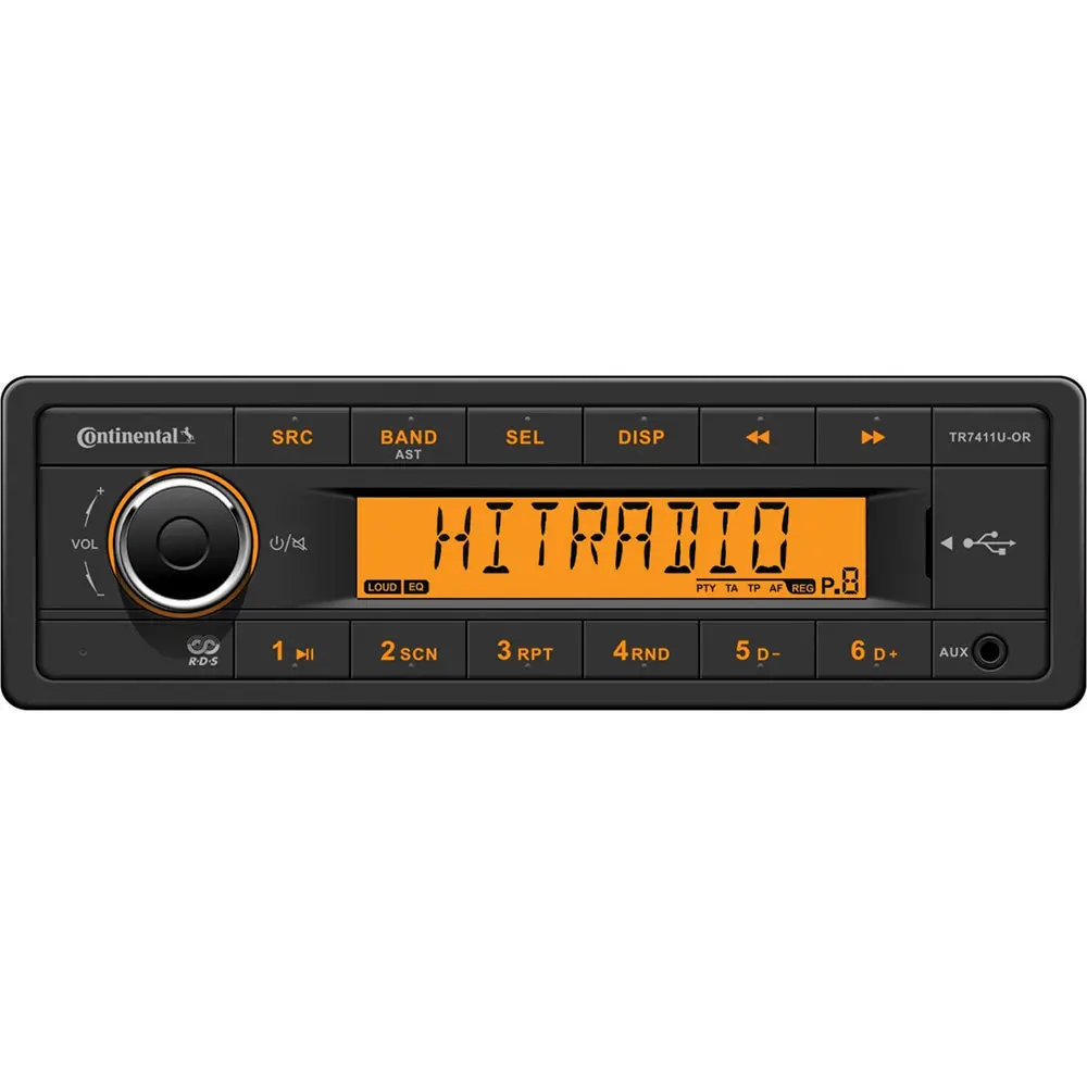 Continental Stereo W/Am/Fm/Usb - Harness Included - 12V [Tr7411u-Ork] 1