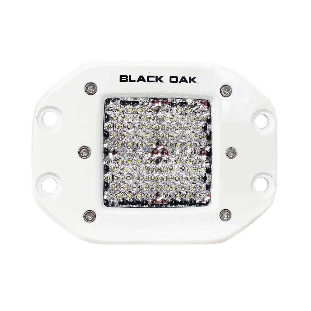 Black Oak 2" Marine Flush Mount Led Pod Light - Diffused Optics - White Housing - Pro Series 3.0 [2Dm-Fpod10cr] 1