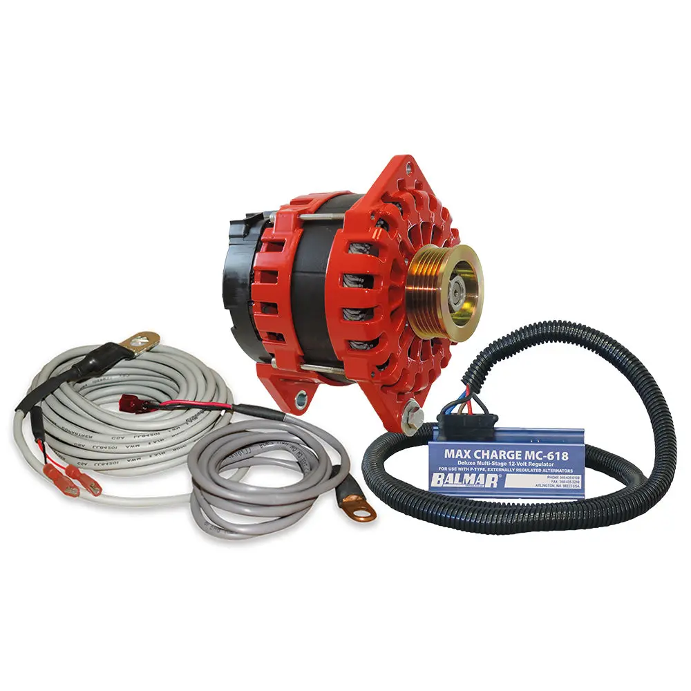 Balmar Alternator 250 Amp Kit 12V 3.15" Dual Foot Saddle K6 Pulley Regulator  Temp Sensor [Xt-Cr-250-K6-Kit] 1