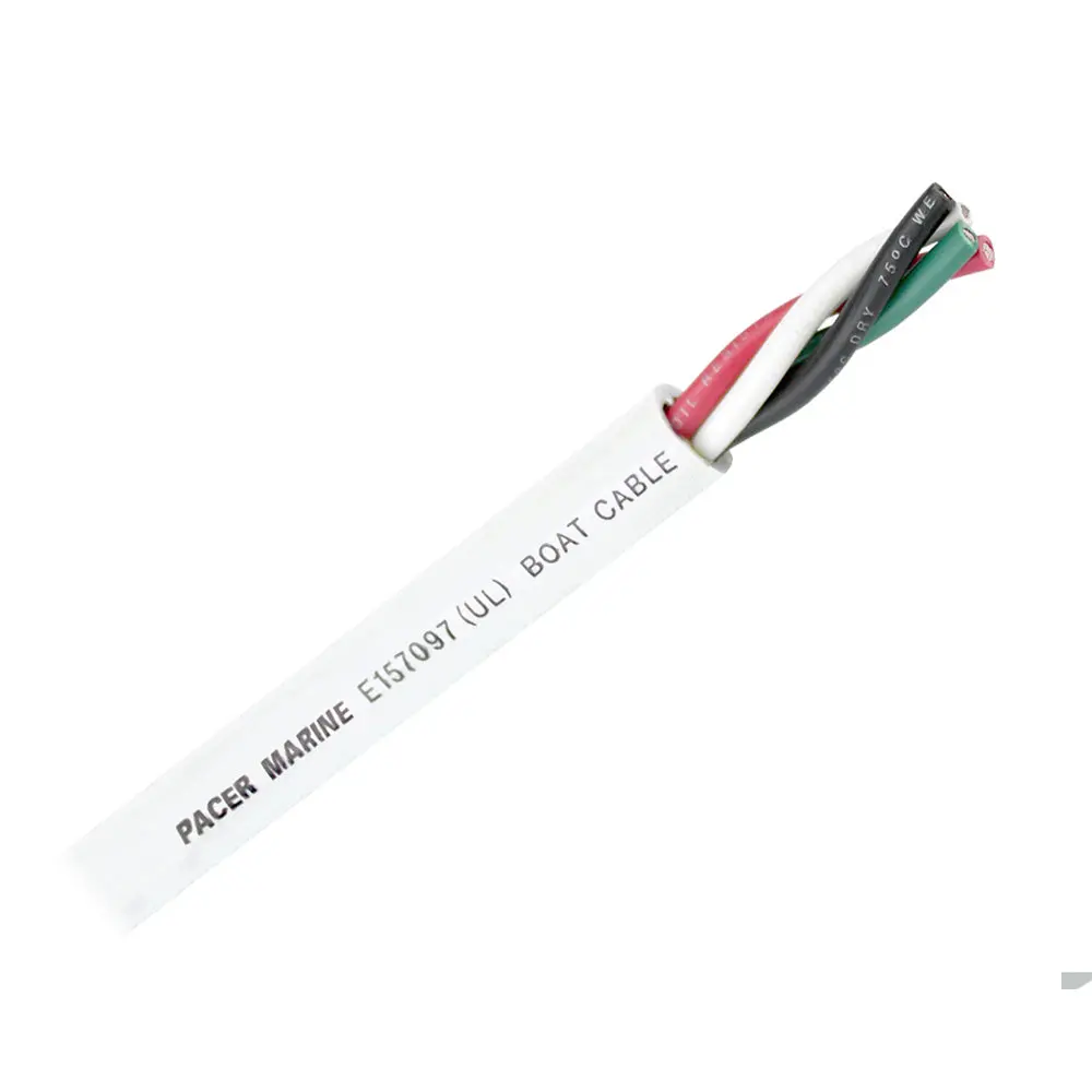 Pacer Round 4 Conductor Cable - 100 - 16/4 Awg - Black, Green, Red  White [Wr16/4-100] 1