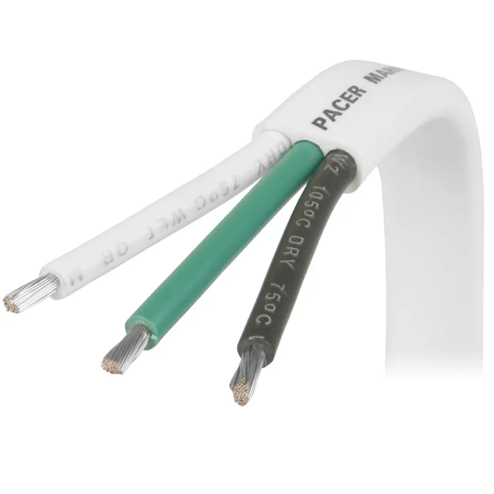 Pacer 6/3 Awg Triplex Cable - Black/Green/White - Sold By The Foot [W6/3-Ft] 1