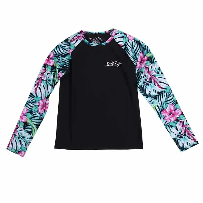 Salt Life - Kids Blue Hawaiian Long Sleeve Slx 1