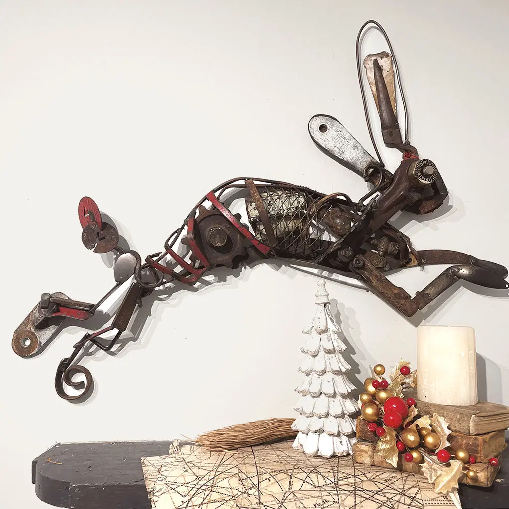 Folk Fauna (Jackrabbit) Original Mixed Media Wall Art 2