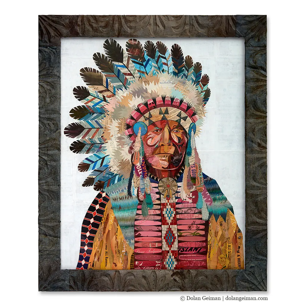 American Heritage Chief Original Paper Collage 1