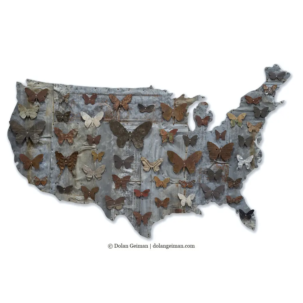 American Butterflies Collection (Industrial) Original Metal Wall Sculpture 1