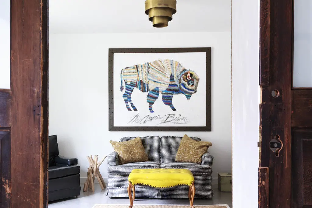 American Heritage (Bison) Original Paper Collage 2