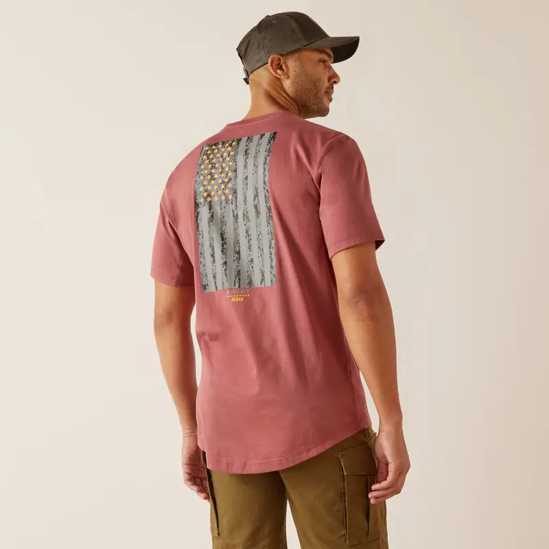Ariat Mens Rebar Workman Reflective Flag T Shirt 1