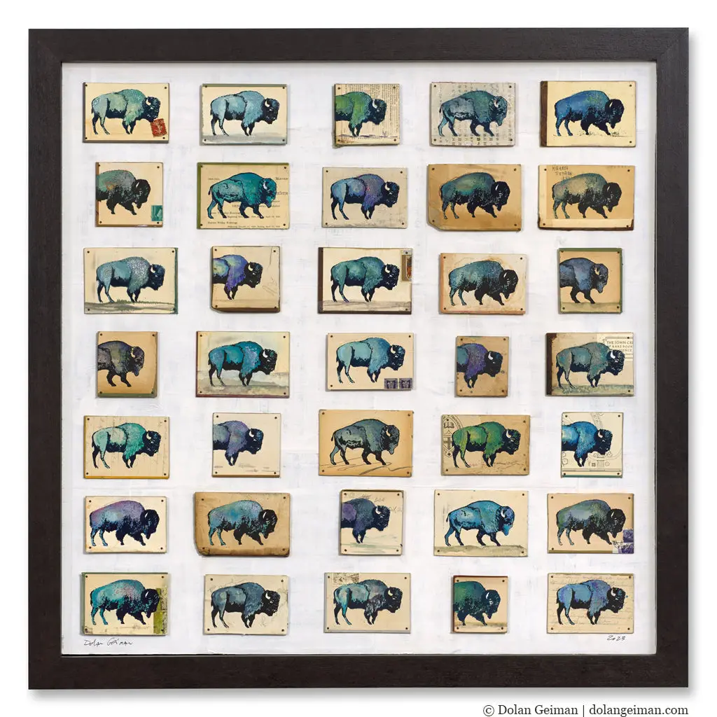 As Far As The Eye Can See (Cool) Original Mixed Media Wall Art 1