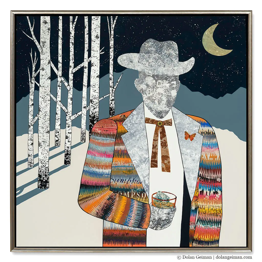Aspen Cowboy Original Paper Collage 1