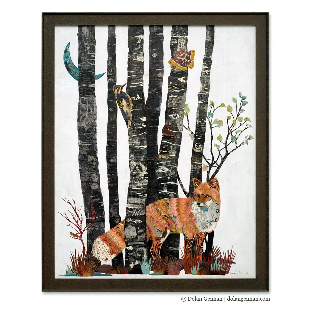 Aspen Nocturne Original Paper Collage 1
